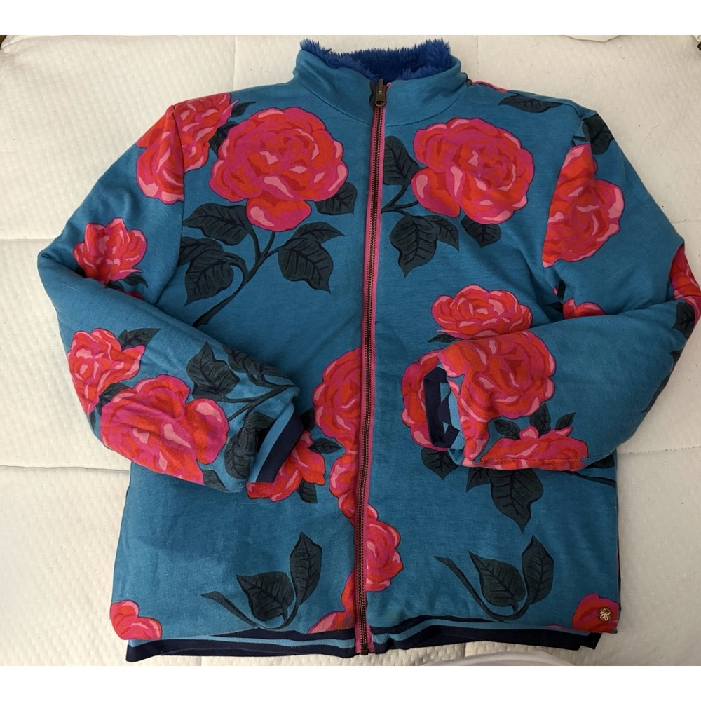 Matilda Jane Girls Size 14 Reversible Zipper Faux Fur Jacket Coat